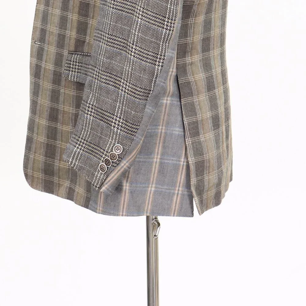ETRO 44S Brown Check 2-Button Sport Coat Blazer Jacket T142